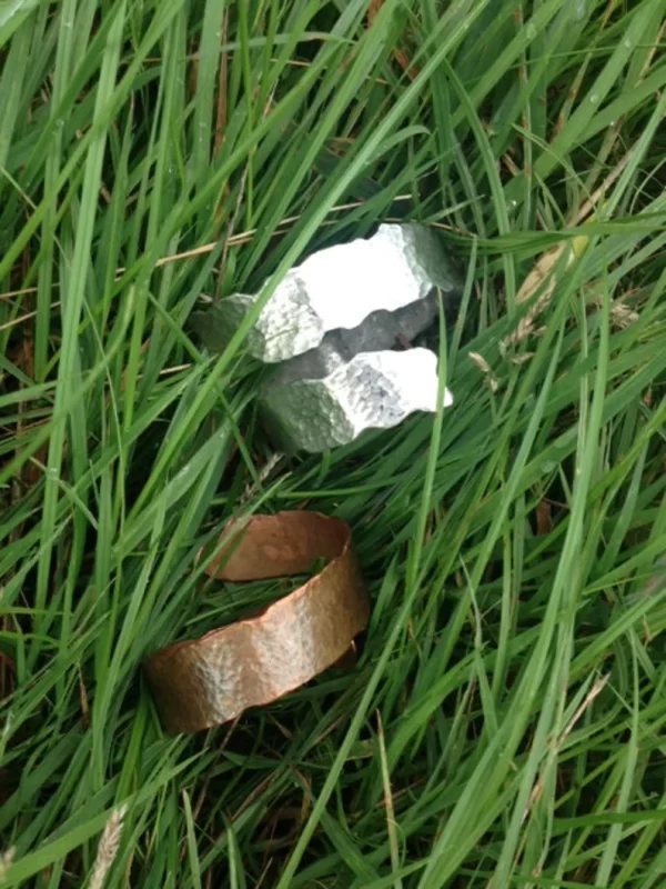 Citrus fruit bangles & rings - lemon (silver) & orange (copper) - made to order