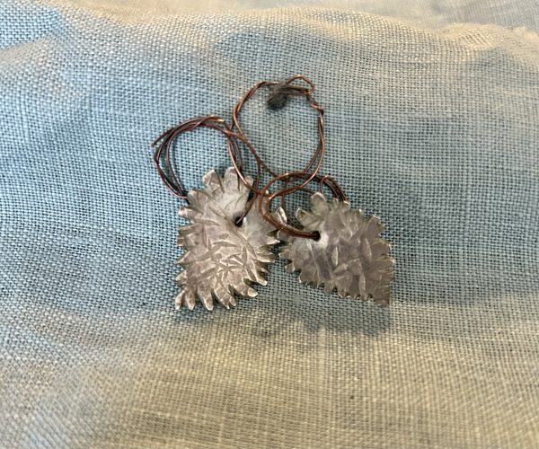 'Nettle leaves' silver pendant